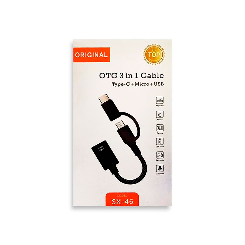 Adaptador OTG 2 em 1