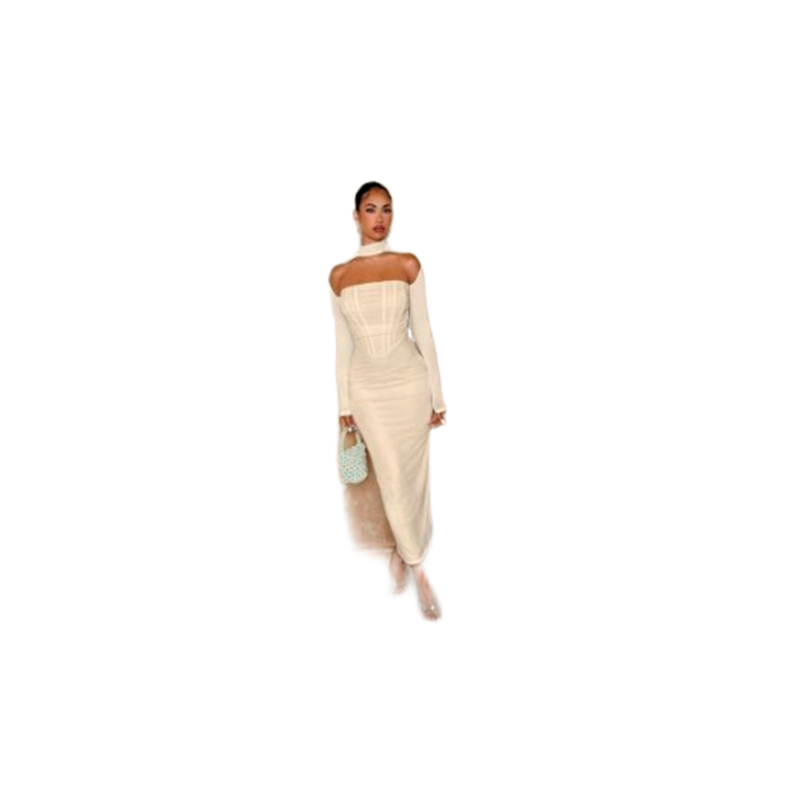 Vestido off-shoulder