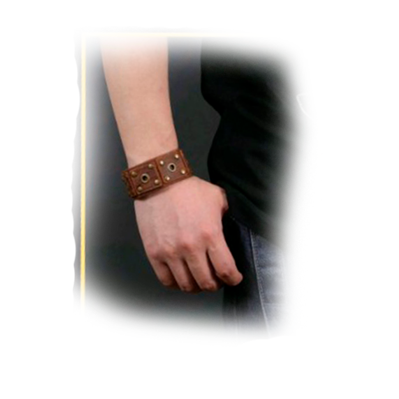 Pulseira masculina em pel