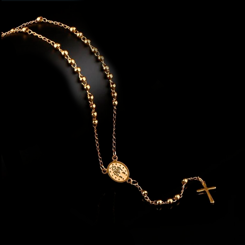 Colar terço banhado a ou