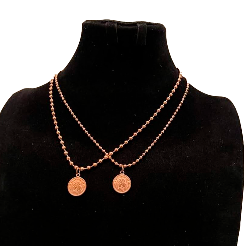 Colar estilo moeda de aç